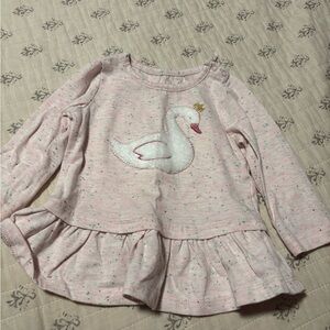 Baby Girl Pink Speckled Long Sleeve Top